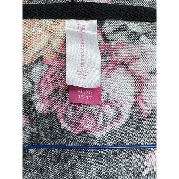 No Boundaries Sweater cover up Floral Size XL 15-17 - Picture 3 of 3